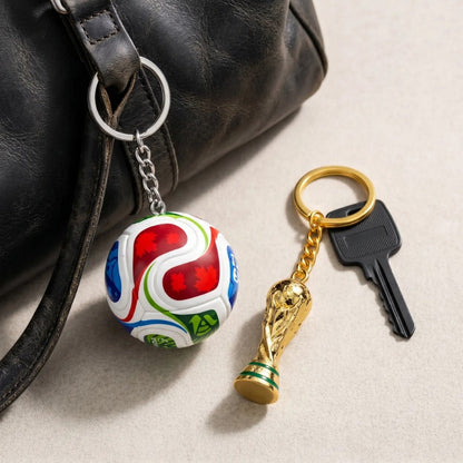 Soccer Trophy Keychain Duo