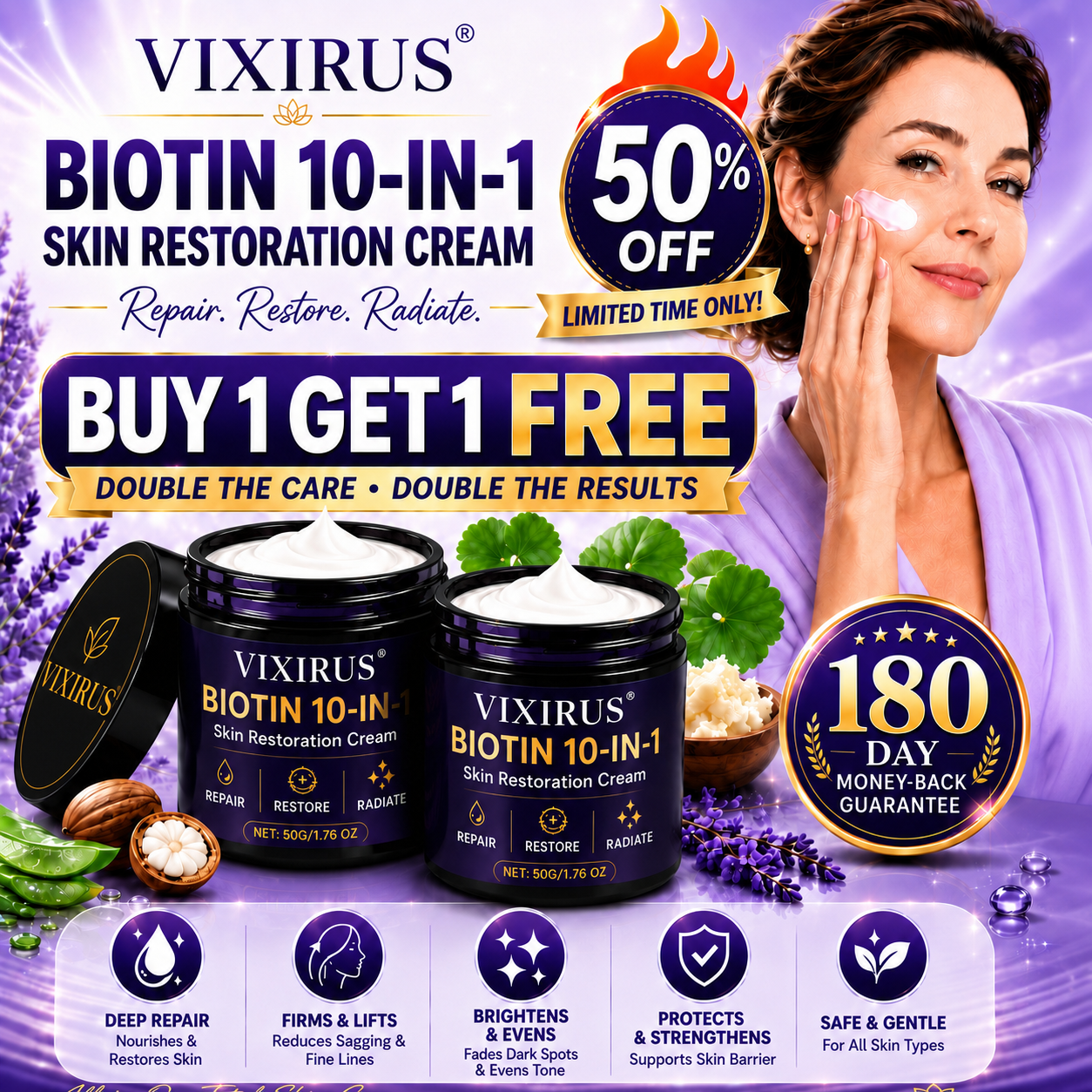 ✨Up TO 70% OFF 💯 VIXIRUS® Biotin 10-in-1 Skin Restoration Cream