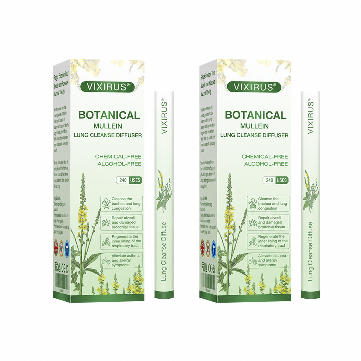 ❣️✅UK Owned and Operated|VIXIRUS® Botanical Mullein Lung Cleanse Diffuser (💝 Cough, wheezing, shortness of breath, sputum, stuffy nose, bronchitis, bronchitis, allergy symptoms, lung discomfort💝)