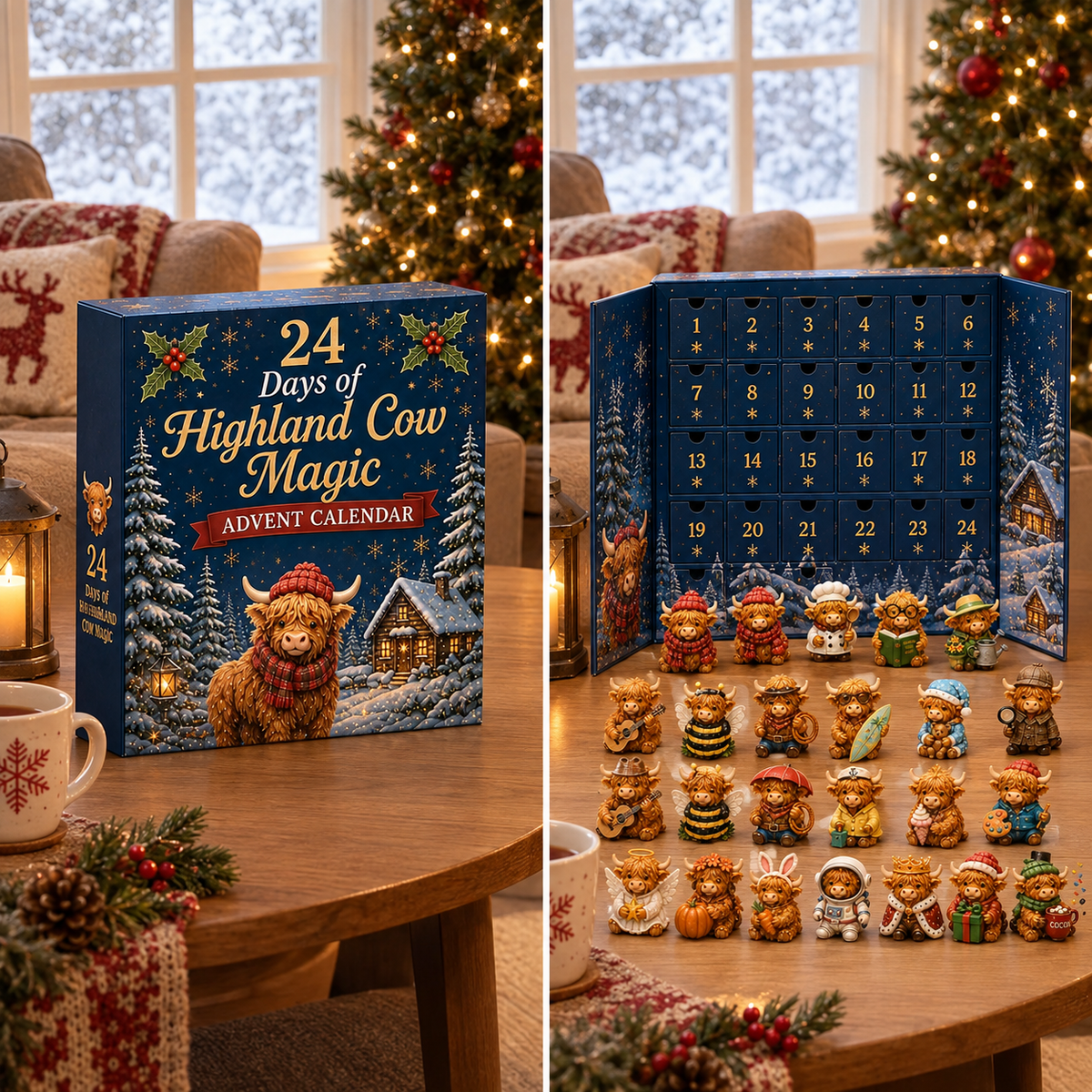 24 Days of Highland Cow Advent Calendar