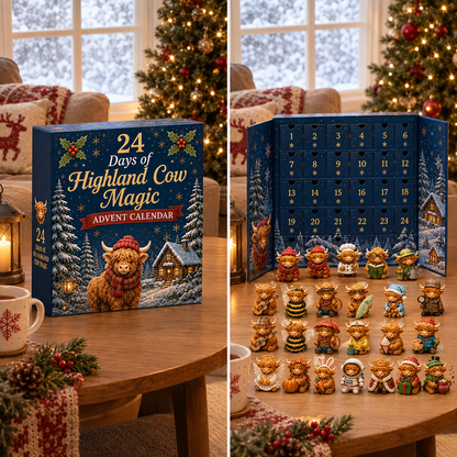 24 Days of Highland Cow Advent Calendar