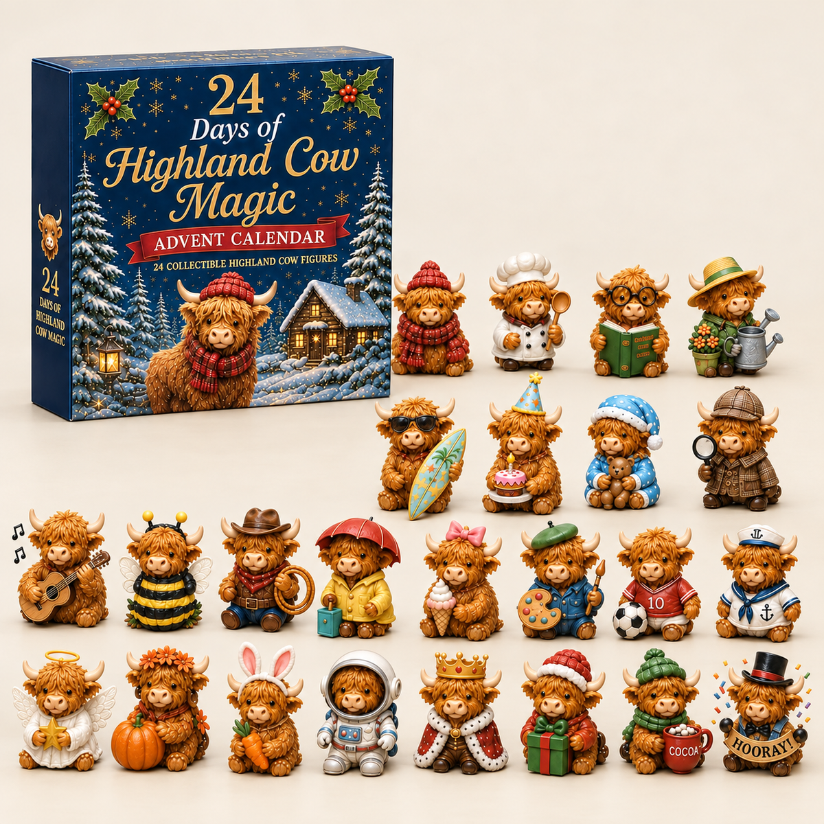 24 Days of Highland Cow Advent Calendar