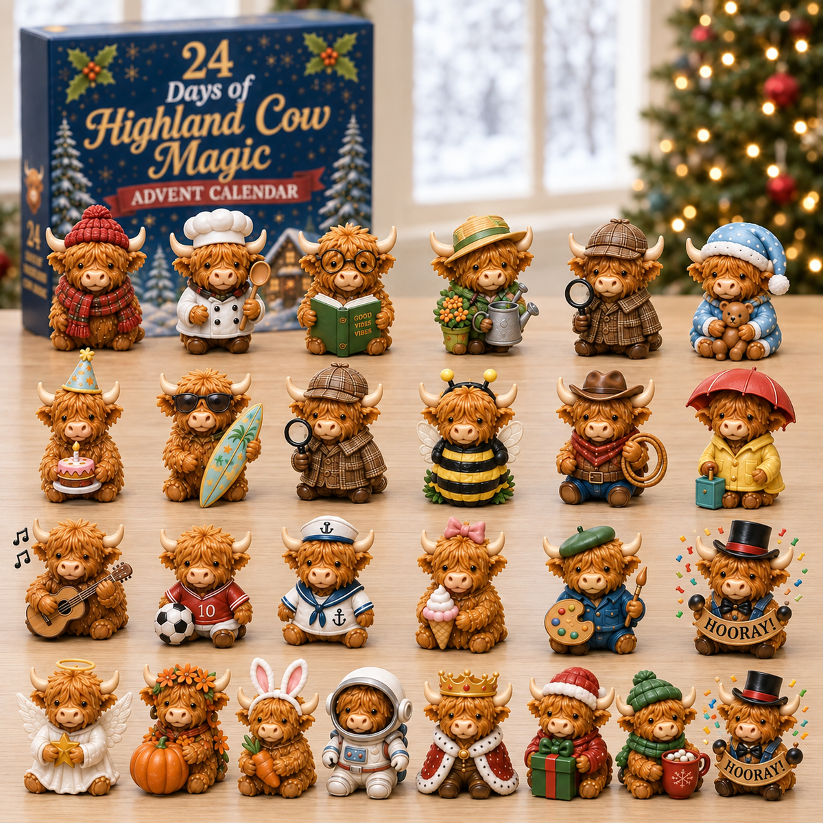 24 Days of Highland Cow Advent Calendar