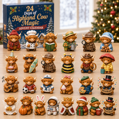24 Days of Highland Cow Advent Calendar