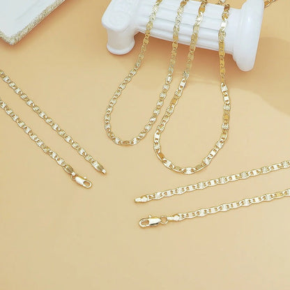 Elegant Flat Link Gold Chain