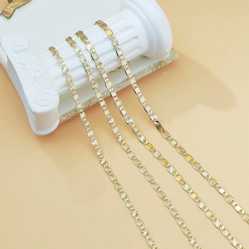 Elegant Flat Link Gold Chain