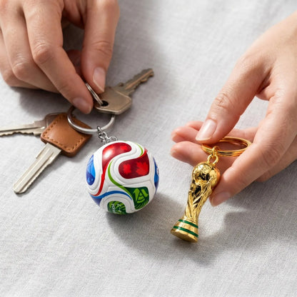 Soccer Trophy Keychain Duo
